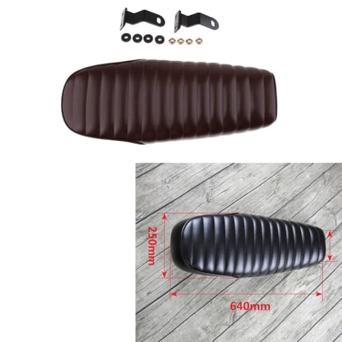 Asiento marrón de cuero PU para moto con acabado retro premium 6