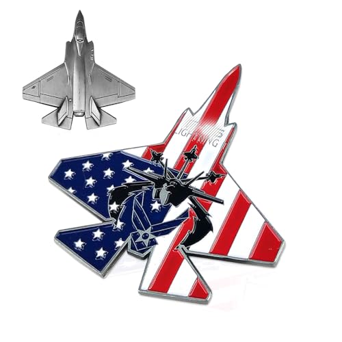 US Air Force Challenge Coin Colorized F-35 Lightning II Fighter Jet Military Coin for Airman
