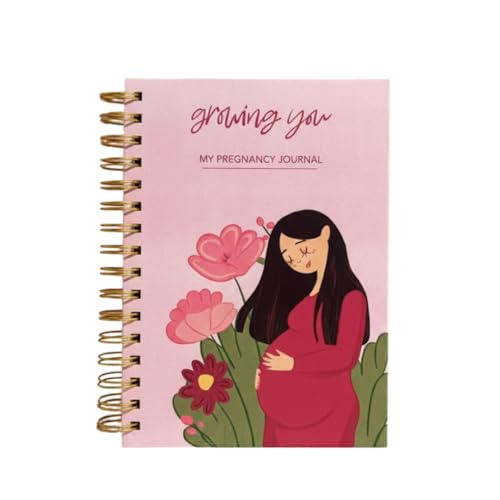Image of Pregnancy Journal for Pregnant Women - 40-Week Bump Tracker & Memory Book with Stickers | Guided Pregnancy Planner with Prompts, Milestone Pages & Hardcover Keepsake | Gift for Expecting Moms (Coral growing you)