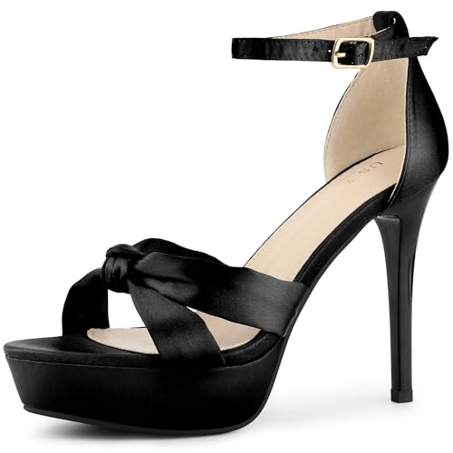 Sandales talon aiguille femme Allegra K nu-pieds satin chic habillé mariage soirée