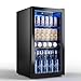 TRIUMPHKEY 95L Mini-Kühlschrank mit Glasfront (Glastür), Kompakter Getränkekühlschrank für bis zu 128 Dosen, mit verstellbaren Regalen für Bier, Wein, Soda, Ideal für Haushalt, Bar, Büro, Wohnung