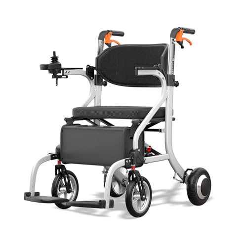 3 in 1 Electric Wheelchair & Rollator Walker Combo, Lightweight Power Wheelchairs for Adults, 20 Miles Long Travel Range, 500W Motor, Compact Foldable All Terrain Motorized Wheelchair for Seniors