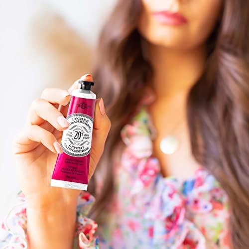 La Chatelaine 20% Shea Butter Hand Cream, Travel Size 1 Fl Oz With Organic Argan Oil, Moisturizing, Nourishing, Repairing, Non-Greasy Formula, Made In France, Paraben Free (Lychee Cranberry) #TOP2