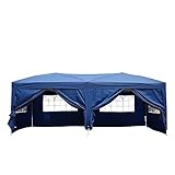 【Dimensione】Dimensione del gazebo: 591 x 297cm, dimensione da chiuso: 32 x 22 x 121cm, peso: 24kg, lunghezza della corda: 250cm.