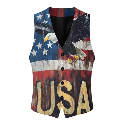 U.S Flag USA E-agle Mens Slim Fit Suit Vest Dress Waistcoat Casual Business Vest4