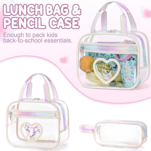 Fimibuke Clear Backpack for Girls, 3PCS Transparent Kids Backpack for Teens by Fimibuke - Used condition - Image 7