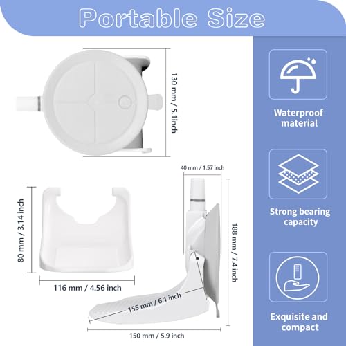 Reposapiés plegable para ducha con ventosa miniatura 6