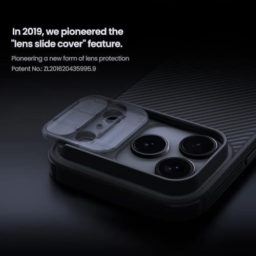 Image of Nillkin Case for Apple iPhone 17 Pro (6.3 inch Inch) CamShield Pro Camera Slider Double Layered Protection TPU + PC (Corner Impact Air Bags) Transparent Black Color