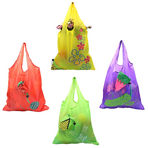 Allure Maek 12 Pcs Fruits Reusable Shopping Bags, Foldable Washable Eco Friendly Bags Shopping Tote Bag (Fruits) #TOP2