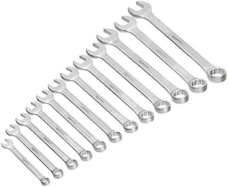 Amazon Basics 75-Degree Offset Double Ring Wrench Set, 8 Pieces