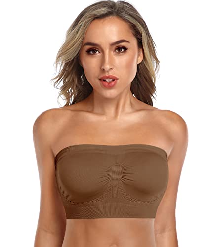 Image of Strapless Comfort Wireless Bra with Slip Silicone Bandeau Bralette Tube Top