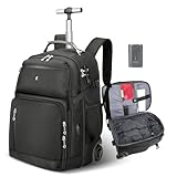 SWICKY RICOOI Vacuum Rolling Backpack,50L Roller Travel Laptop Backpack with Anti-Theft,rolling backpack for travel,Water-Resistant Carry-On Luggage,Business and Commuting (A)