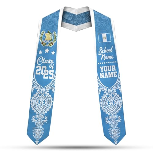 MonkeyVan Personalized Guatemalan Graduation Sash 2025,Custom Guatemala Flag Stole,Guatemala Graduation Stole Class of 2025 S196