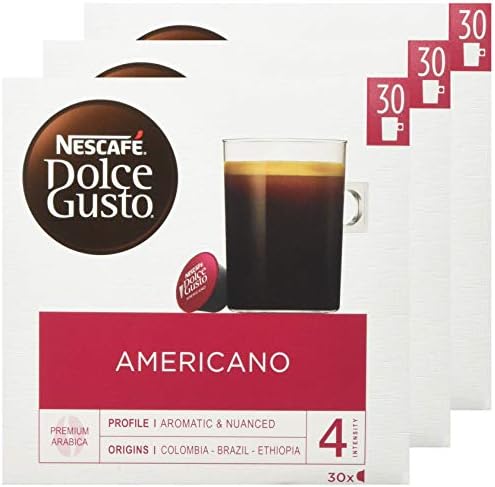 Nescafe Dolce Gusto Café Americano Coffee Pods (Pack of 3, Total 90 Capsules)