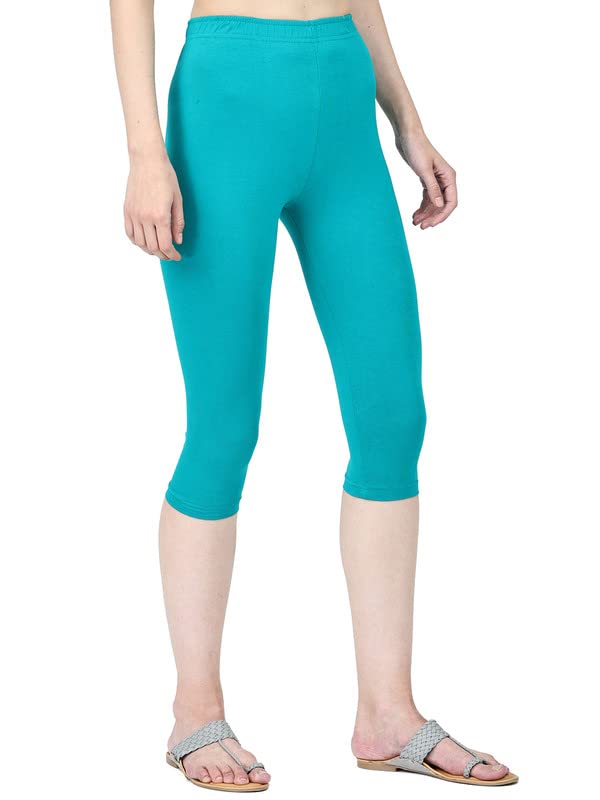 Image of Robinbosky Premium Stretchable Cotton Capri Legging for Women | Suitable for Formal wear & Casual wear | High-End Elastic Makes. The Leggings Squat Proof and Durable for Travel, Yoga, & Workout.
