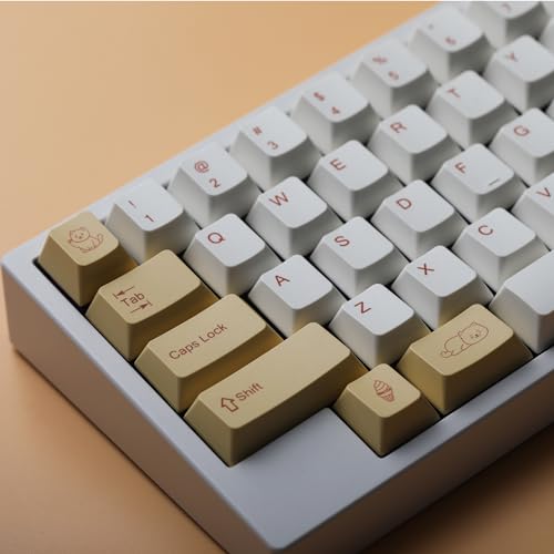 Image of Cute Shiba Inu PBT Keycaps Set - Cherry Profile Animal Dog Keycaps for 60 /65 /75% Gaming Keyboard, No Backlight, Custom with Key Puller