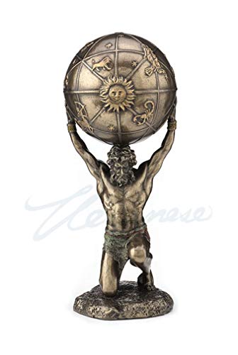 Estatua de Atlas griega acabado bronce 8.38 pulg miniatura 1