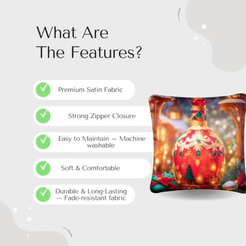 Image of Decorative Satin Sofa Cushion Covers Set of 5, 16 x 16 Inches, Multicolor Floral Printed Pillow Covers for Living Room, Bedroom, Couch & Sofa, Soft Glossy Fabric, Zipper Closure