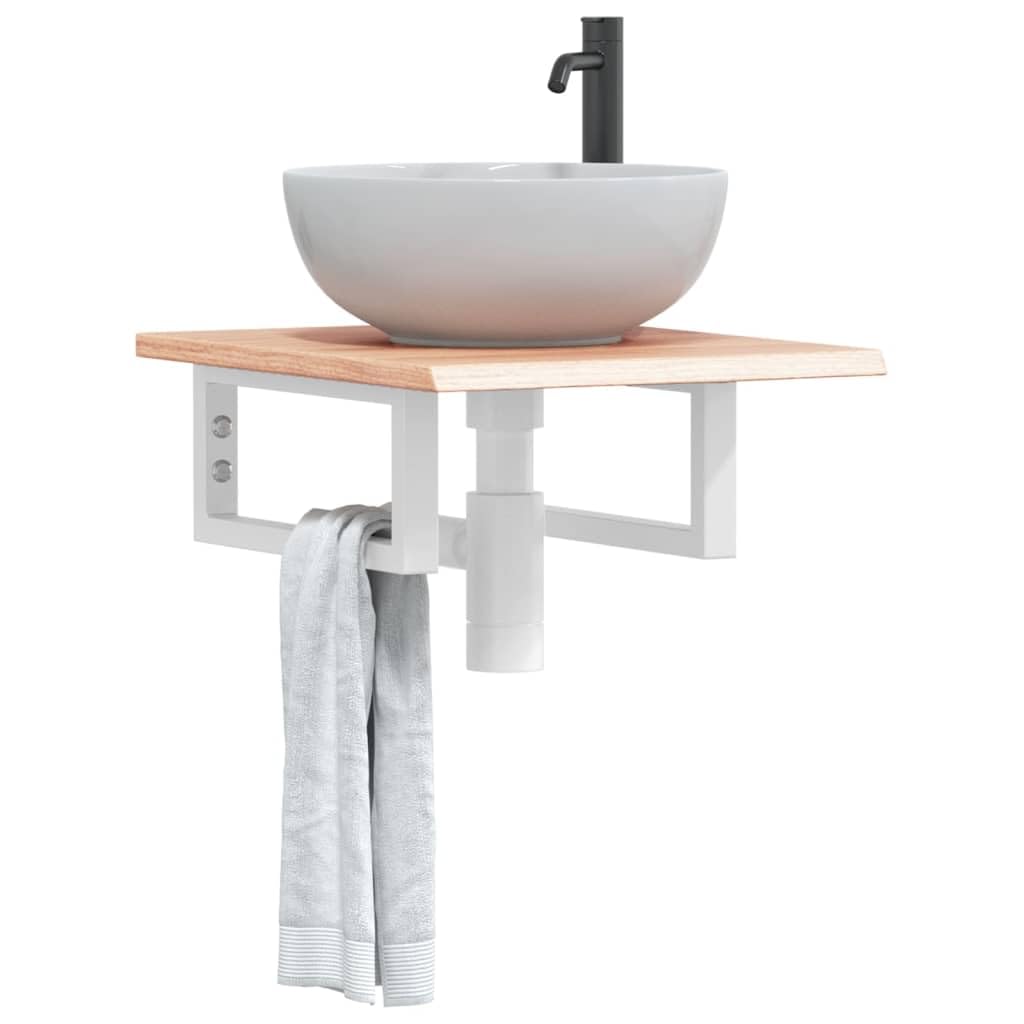 Étagère vasque murale chêne 100kg résout le manque de place salle de bain