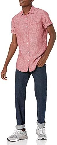 Amazon Essentials Men's Regular-fit Short-Sleeve Linen Shirt