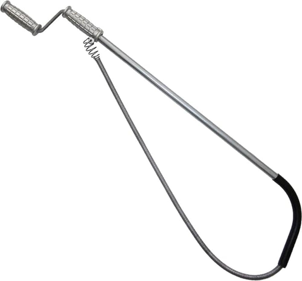 Master Plumber 45030-6 EF 1/2-In x 3-Ft Music Wire Toilet Auger, Drain Cleaner, Protective Rubber Bowl Guard