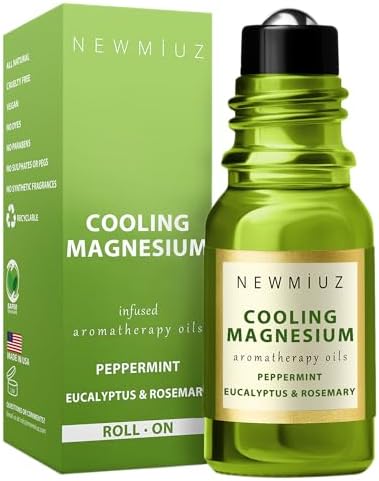 Migraine Roll on Stick Tension Headache Relief Magnesium Cooling Peppermint Eucalyptus Essential Oil Sinus Aromatherapy Roller Natural Self Care Gift