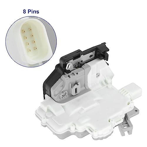 Image of ACROPIX Rear Left Door Lock Latch Actuator Replacement Fit for VW Passat 2005-2010 3C4839015A - Pack of 1 Black White Gray