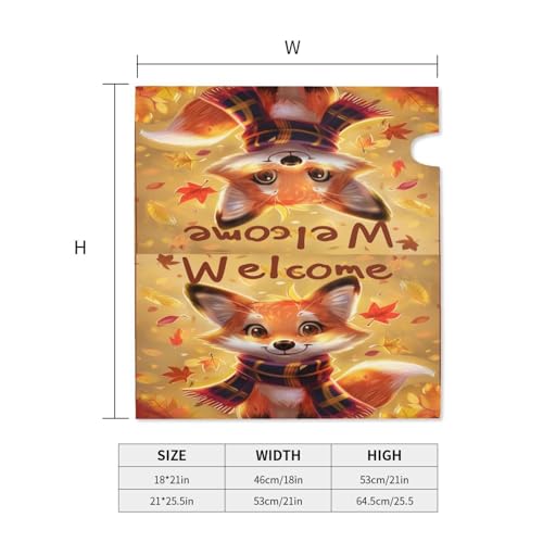 Image of Dujiea Autumn Fox Welcome Mailbox Wrap - Waterproof Magnetic Post Box Cover, Standard Size 21 inchX 18 inch Garden Yard Outside Farmhouse Home Decor