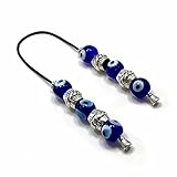 Greek KOMBOLOI Series- Worry Beads Begleri Pony Anxiety Beads Rosary Relaxation Stress Relief (Lampwork Glass Evil Eye Bead -12x11 mm-)