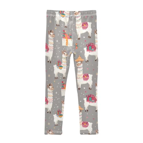 Alpaca with Hat Girls Leggings Athletic Pants Tights Stretch Bottom2