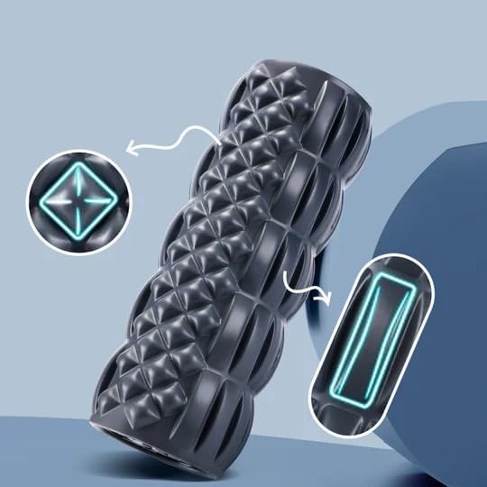Electric Yoga Massage Column USB Rechargeable, with 4pcs Yoga column large - Vibrating Foam Roller, Electric Back Roller - Foam Roller for Physical Therapy - Fashion & Simplicity Style - 115mm × 295mm
