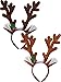 2 Pieces Antler Headband Reindeer Headband Christmas Easter Headwear with Ears (Dark Brown, Light Brownï¼ŒStyle A)