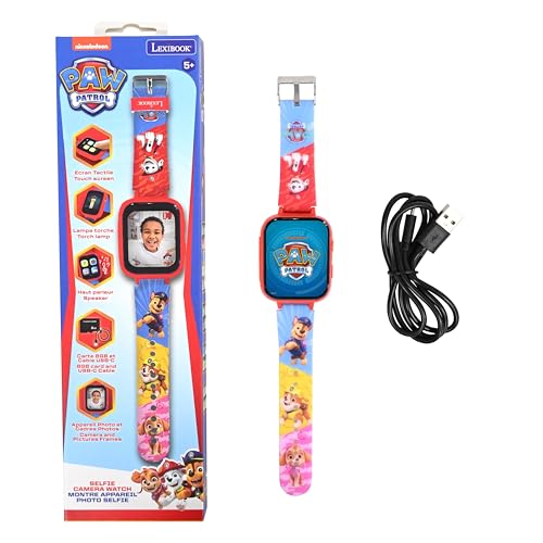 Lexibook, Paw Patrol, Selfie-Kamera-Uhr, HD-Touchscreen, 720p-Kamera, MP3-Player, Eingebauter Lautsprecher, Diktiergerät, Schrittzähler, 5 Spiele, Rot, DMW070PA