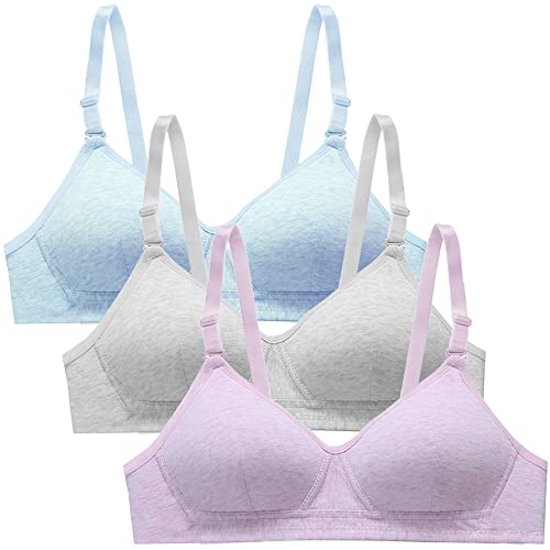 Soutien-gorge en coton pour adolescentes lot de 3 bralettes sans armatures
