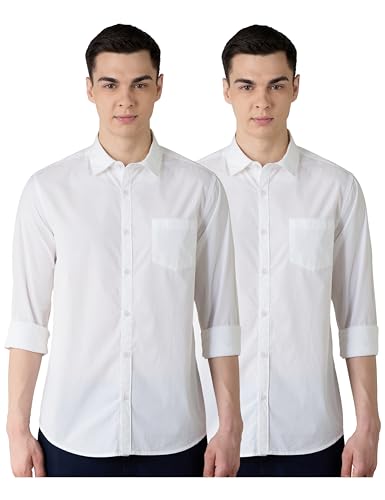 Image of Amazon Brand - Symbol Men's Cotton Shirt | Casual | Plain | Full Sleeve | Summer - Regular Fit (Available in Plus Sizes)