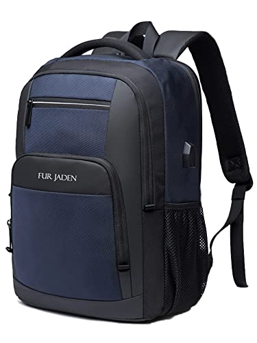 FUR JADEN 15.6 Inch Smart Laptop Backpack Bag With USB Charging Port, Anti Theft Pocket and Accessories Organiser for Men Women Boys Girls (Navy)