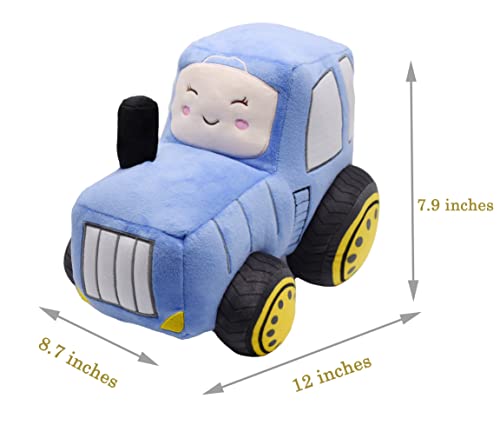 Yonlit Soft Plush Tractor Stuffed Truck Toy Super Cute Car Plushie Throw Pillow Excellent Gifts For Kids Or Birthday Party 12 Inches (Blue) #TOP5