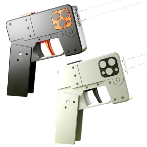 NHQZ Juego de 2 Pistolas de Agua (Negra + Blanca) Pistola de Agua de Plástico, Juego de Agua, Verano, Regalo para Fiesta, Cumpleaños Infantil