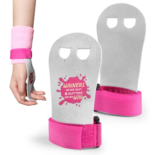 BRAMASOLE Gymnastics Hand Grips Wristbands Sets 1 Pair for Girls Youth Kids Gymnastic Bar Palm Protection & Wrist Support Premium Accessory for Workout Exercise Sports (Winner Medium)