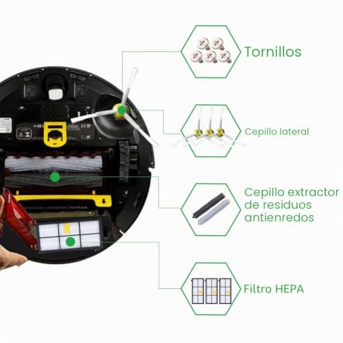 Miniatura 2 de Abc Life Kit De Accesorios Para Irobot Roomba Recambios Roomba Series 800 805 850 860 865 866 870 871 880 886 890 891 895 896 900 960 965 966 980 Para Robot Aspirador, 13in1