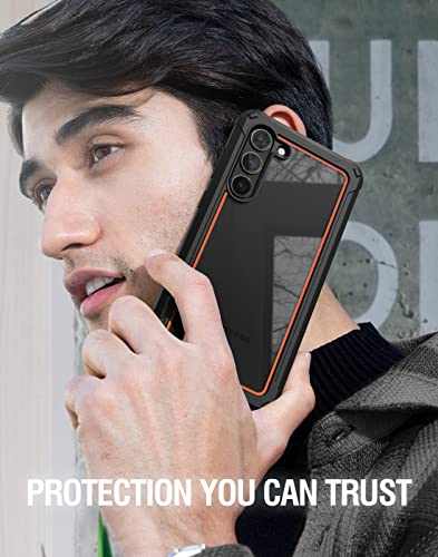 Image of Poetic Guardian Case for S23 5G 6.2 inch (2023) [20 FT Mil-Grade Drop Tested], Built-in Screen Protector Work with Fingerprint ID, Full Body Rugged Shockproof Cover Case, Orange /Clear