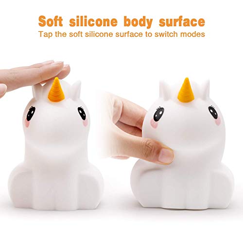 Image of Night Light for Kids Silicone Unicorn Night Light 9 Colors Baby Light Bedside Lamp Rechargeable Remote LED Children Night Light for Toddlers /Boys /Girls /Adults /Bedroom /Bathroom /Outdoor
