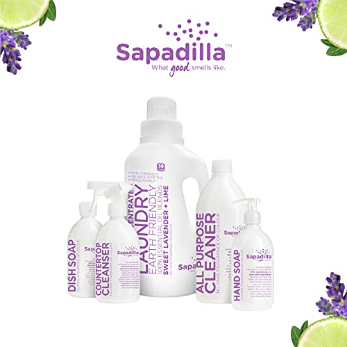 Sapadilla Sweet Lavender + Lime High Efficiency (He) Biodegradable Laundry Detergent Liquid , 32 Ounce #TOP3