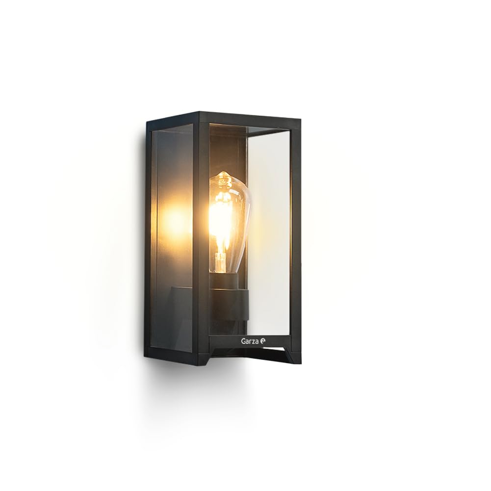 Garza - Aplique de Exterior Solar LED Vintage 400lm, 2700K. Iluminación 360º, Sensor de Movimiento, IP44, 8h Autonomía, Instalación en Pared.