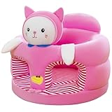 Siège assis pour bébé chat mignon – 40 x 40 x 35 cm, chaise de sol en peluche douce pour bébé avec support dorsal sécurisé