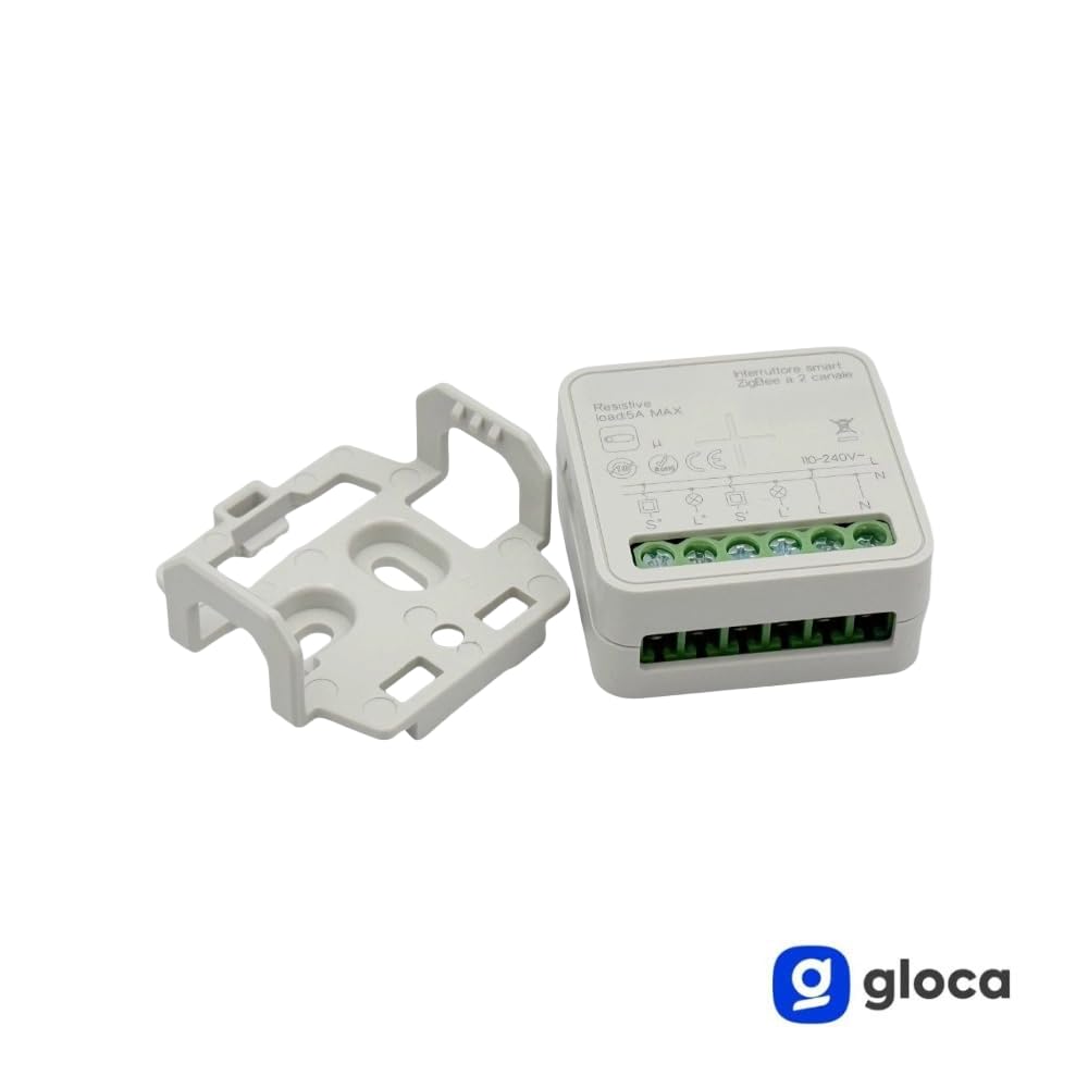 gloca Serie Zigbee E-Smart Tuya Smart Home (Gateway no incluido) (universal, interruptor Smart 2 canales máx. 10 A)