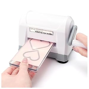 Briartw 3inch Mini Manual Die Cutting Machine with Cutting Plates(A&B)for Paper Crafts – Portable Die Cut and Embossing Machine for Card Making and Scrapbooking Starter,Easy to Carry and Load (White)