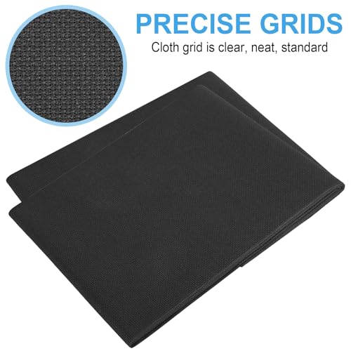 Image of Cross Stitch Fabric 14 Count Aida Cloth 28 x 19 Inch Large Size Classic Reserve Cross Stitch Supplies Embroidery Fabric for Home DIY Craft Decoration Handmade, Black