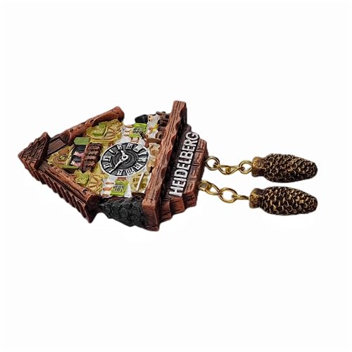 Imán decorativo de reloj de cuco Heidelberg Alemania miniatura 4