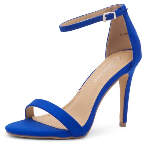 Image of Shoe Land Women's High Heels - Open Toe Stiletto Heels with Adjustable Ankle Strap | Dressy Sexy Strappy Heeled Sandals for Wedding, Prom, Party & Evening Wear